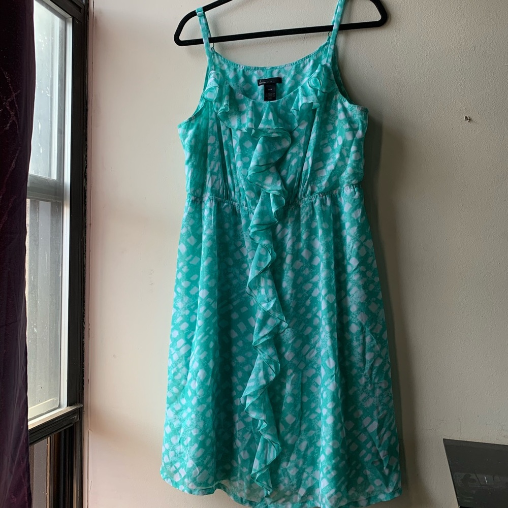 Lane Bryant Aqua sleeveless ruffle sundress